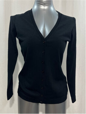 Cleo Black V-Neck Button Front Cardigan woman’s XS business casual office